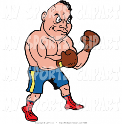 Sports Clip Art of a Male Boxer by LaffToon - #7685