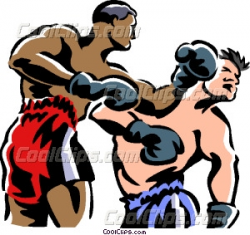 Boxers fighting Vector Clip art