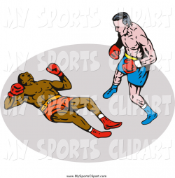 Sports Clip Art of a Knocked out Man and Boxer Opponent by ...
