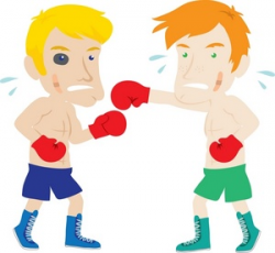 Boxing Clipart Image - Two Boxers Beating Each Other Up in a Boxing ...