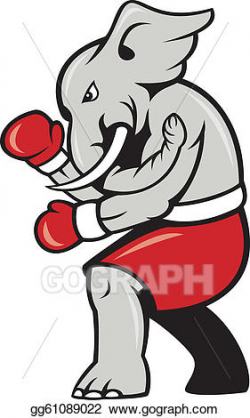 Vector Art - Elephant boxer boxing stance. EPS clipart ...