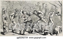 Clip Art - Boxing brawl. Stock Illustration gg62262734 - GoGraph