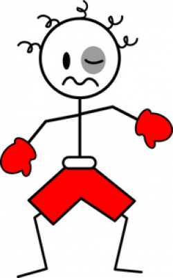 Boxer Cartoon Clipart Image - Cartoon Fighter with Black Eye