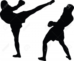 Kickboxing Silhouette - Vector Royalty Free Cliparts, Vectors, And ...