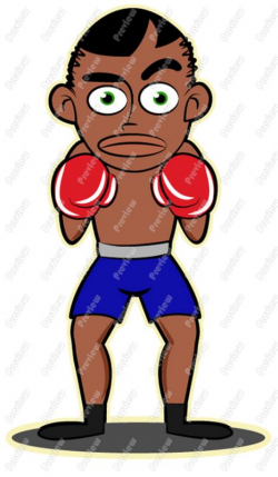 Boxer clipart cartoon - Pencil and in color boxer clipart cartoon