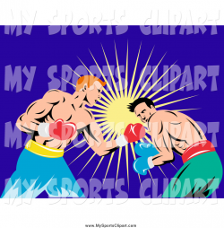 Sports Clip Art of Fighting Male Boxers in a Ring by patrimonio - #4129