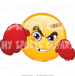 Sports Clip Art of a Yellow Emoticon Boxer by yayayoyo - #7579