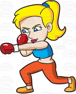 A woman practicing her punches #cartoon #clipart #vector ...