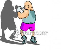 Man Shadow Boxing Royalty Free Clipart Picture