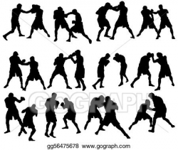 Vector Illustration - Boxing silhouette set. EPS Clipart gg56475678 ...