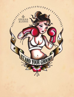 Stand Your Ground by Susana Alonso Boxer Girl Tattoo Canvas ...