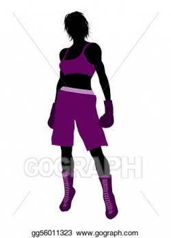 Stock Illustration - Female boxer illustration silhouette. Clip Art ...