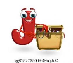 Drawing - Cartoon character of alphabet n with treasure box. Clipart ...