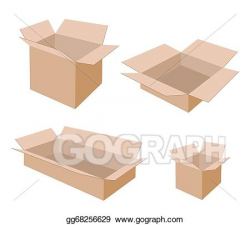 Vector Stock - Different size of open blank brown cardboard boxes ...