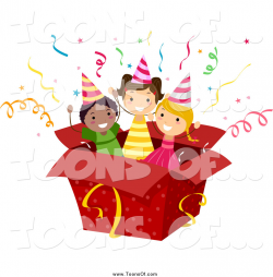 Clipart of Happy Birthday Kids in a Box by BNP Design Studio - #24566