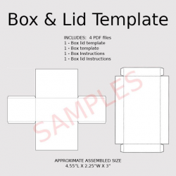 Digital Rectangle Box & Lid Templates Instant Download PDF