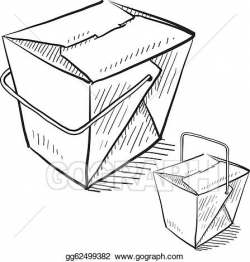 Vector Clipart - Chinese food boxes sketch. Vector Illustration ...