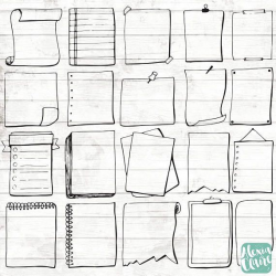 Bullet Journal Stencil - Hand Drawn Planner Boxes Clipart ...