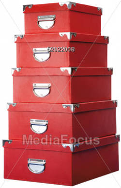 Stock Photo Stack of Red Storage Boxes Clipart - Image 52022008 ...