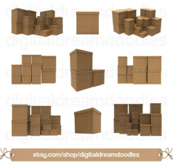 Box Clipart, Boxes Clip Art, Shipping Boxes Image, Cardboard Box PNG ...