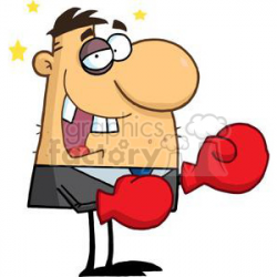 Business man with Black Eye Wearing Red Boxing Gloves clipart. Royalty-free  clipart # 378908