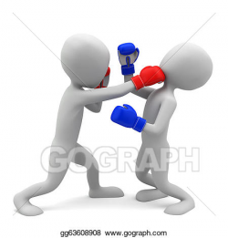 Drawings - 3d small people boxing. 3d image. on a white background ...