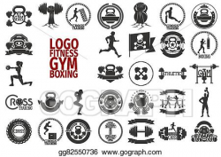EPS Illustration - Fitnes gym boxing logo. Vector Clipart gg82550736 ...