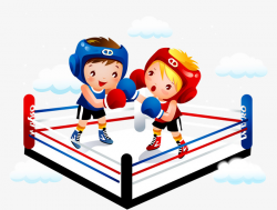 Vector Hand-painted Boxing Kids, Vector, Child, The Ring PNG and ...