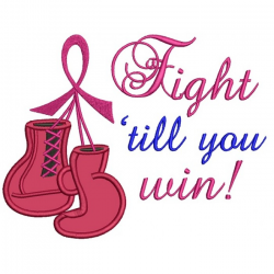 Fight Till You Win Breast Cancer Awareness Boxing Gloves and Ribbon ...