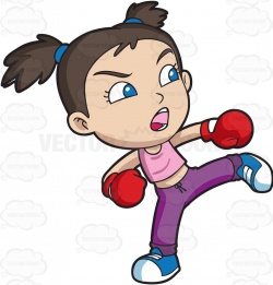 A Girl During A Kickboxing Training | Train cartoon, Kickboxing and ...