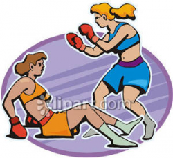 Female Boxing - Royalty Free Clipart Picture