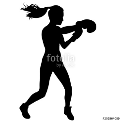 Woman Boxing silhouette, Female Boxing clipart, Girl Boxing sports ...