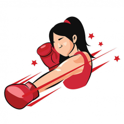 Boxing Girl. Symbolic boxing woman in boxer gloves. Isolated ...