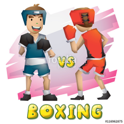 Cartoon vector boxing Olympic sport with separated layers for game ...