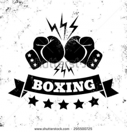 Vintage logo for a boxing on grunge background - stock vector ...