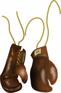 clipartist.net » Clip Art » old boxing gloves vintage leather ...