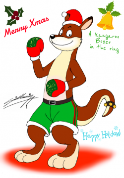 Boxing Kangaroo in Christmas-theme by SAGADreams on DeviantArt