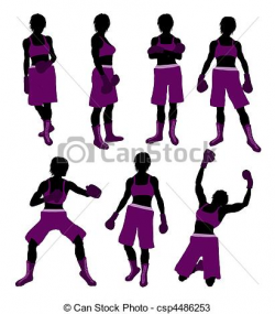Female Boxing Clipart