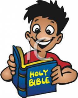 A Middle Eastern Boy Reading the Holy Bible - Royalty Free Clipart ...