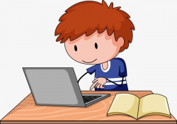 Boy Playing Computer, People Illustration, Cartoon Characters ...