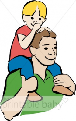 Kid Dads Shoulders Clipart | Father Clipart