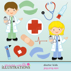 Doctor Kids Cute clipart set comes with 13 cute graphics including ...