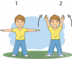 Fitness and Exercise Clipart- exercise-boy-hands-up-down - Classroom ...