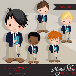 First Communion Clipart for Boys Add On | Mujka Clipart, Printable ...