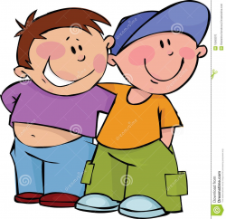 clipart friends | Two funny boys in a friendly hug. | More Clip Art ...