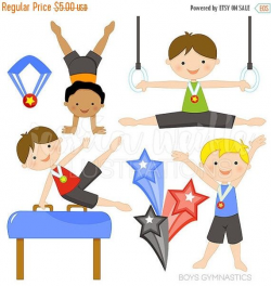 SALE Boys Gymnastics Cute Digital Clipart - Commercial Use ...