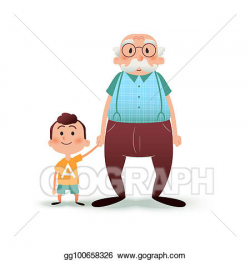 Stock Illustrations - Grandfather and grandson holding hands. little ...