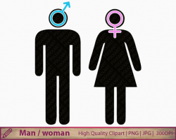 Man woman icon clipart, boy girl symbol clip art, toilet signs ...