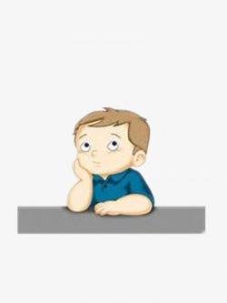 Little Boy, Thinking Boy, Cartoon, Hand Painted PNG Image and ...