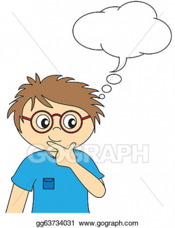 Vector Illustration - Child thinking. space dialogue. Stock Clip Art ...